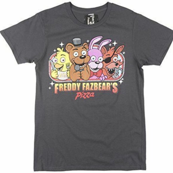 Five Nights at Freddy's Freddy Fazbear's Pizza Charcoal T-Shirt New XL - Picture 1 of 1